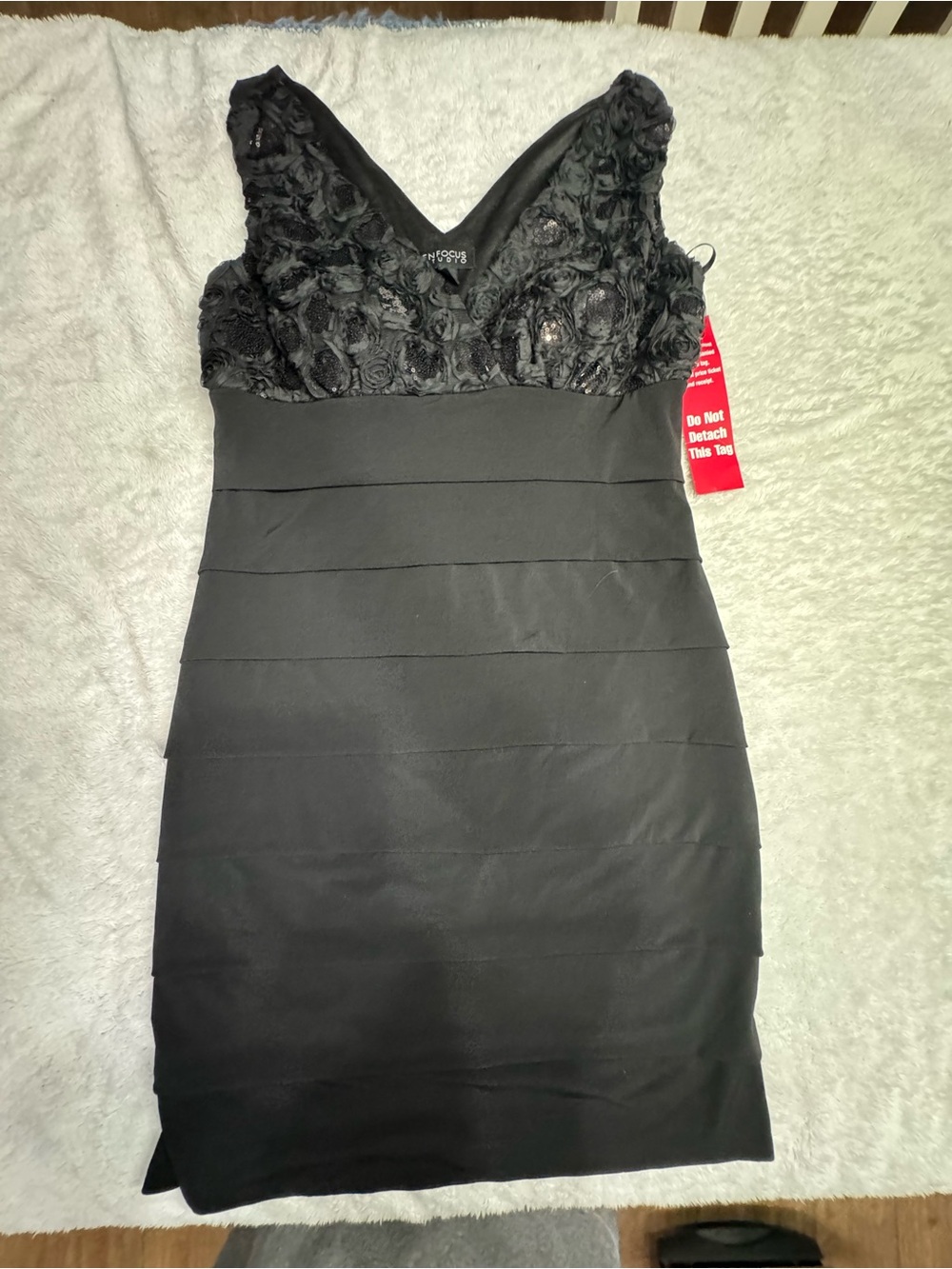 Enfocus Studio Black Floral Appliqué Chemise